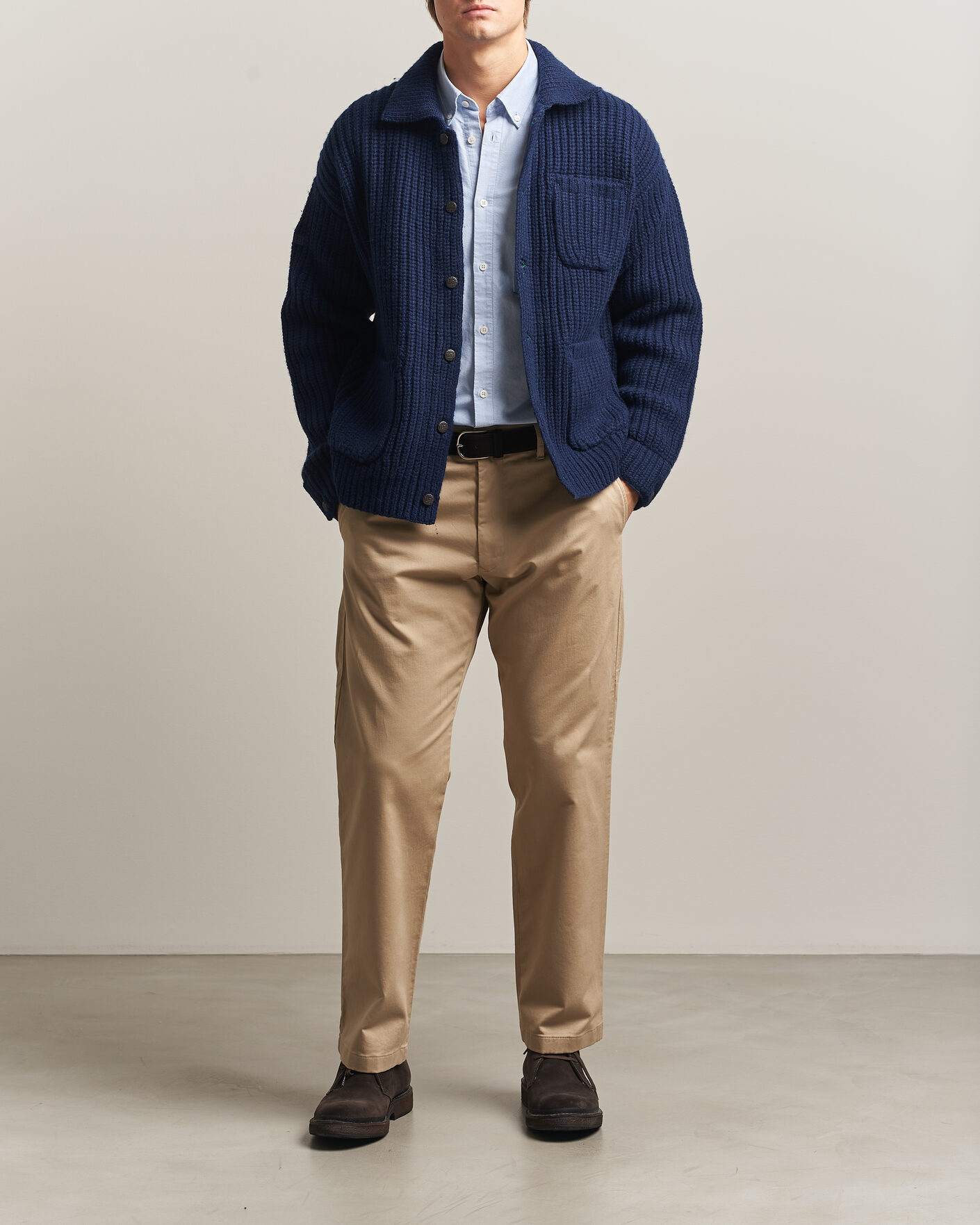 Herre | Gensere | Polo Ralph Lauren | Wool Blend Button Cardigan Blue Stonecrop