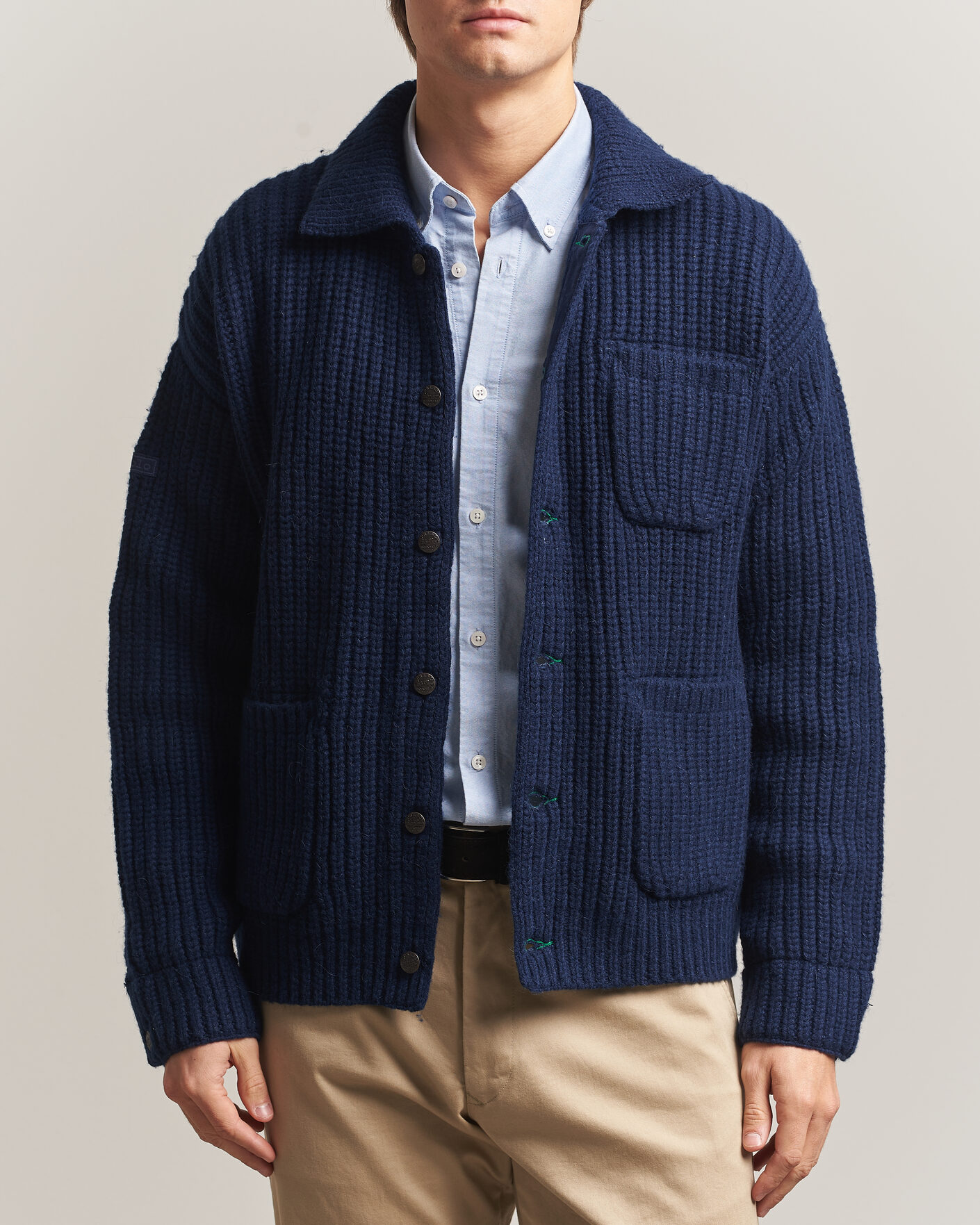 Herre | Gensere | Polo Ralph Lauren | Wool Blend Button Cardigan Blue Stonecrop