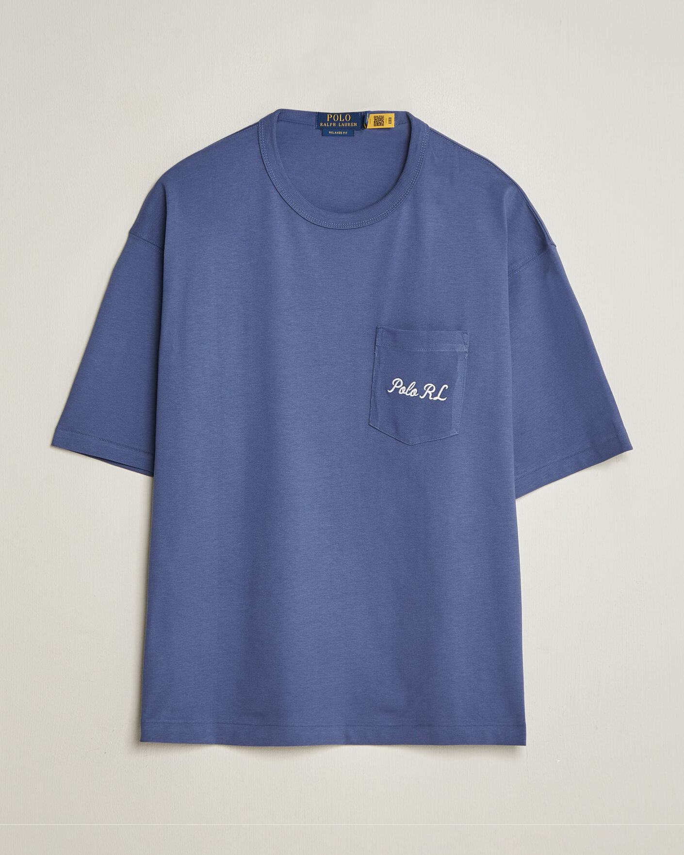 Herre | T-Shirts | Polo Ralph Lauren | Back Print Bear Pocket Tee Classic Blue