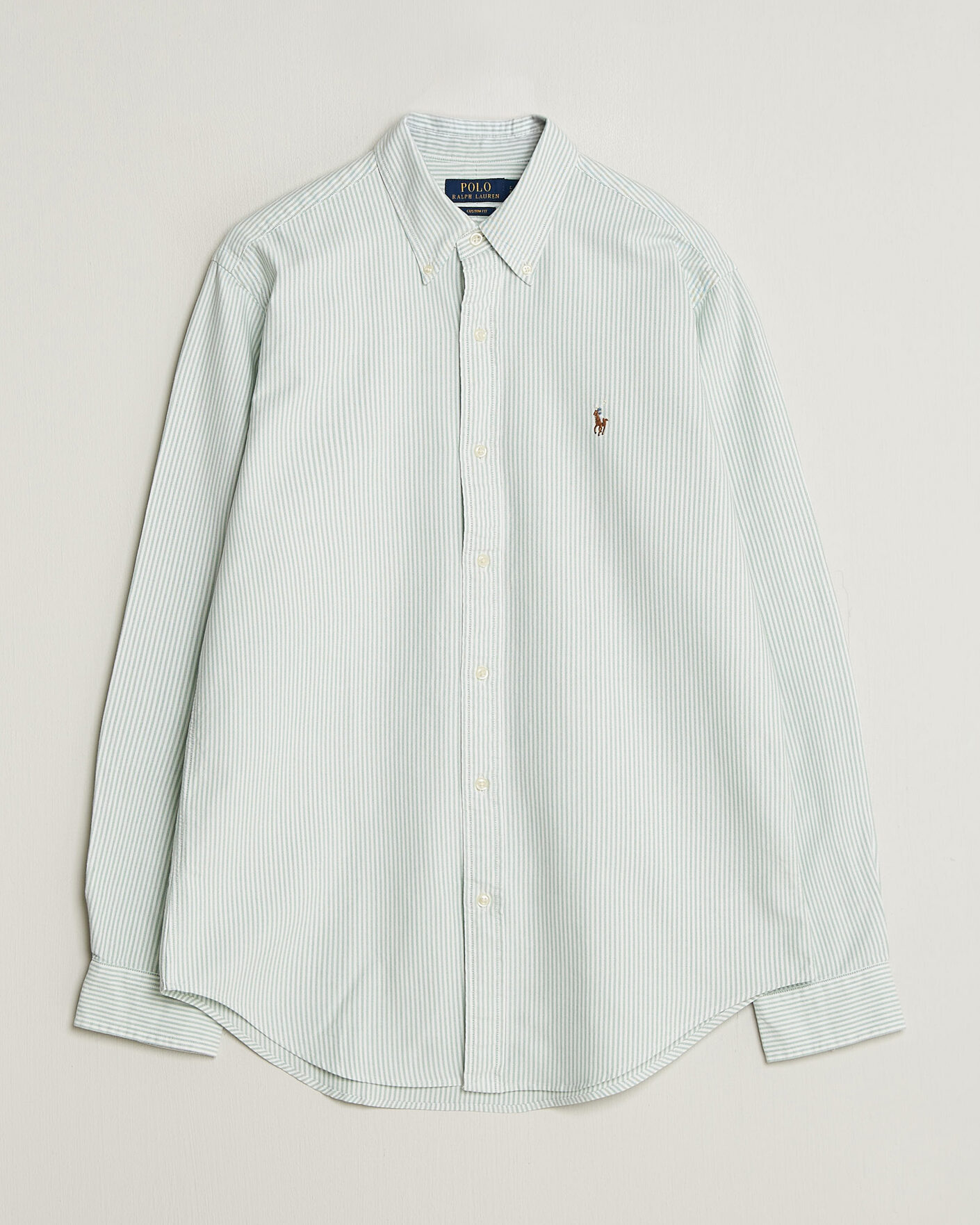 Herre | Skjorter | Polo Ralph Lauren | Custom Slim Fit Oxford Shirt Pistachio/White