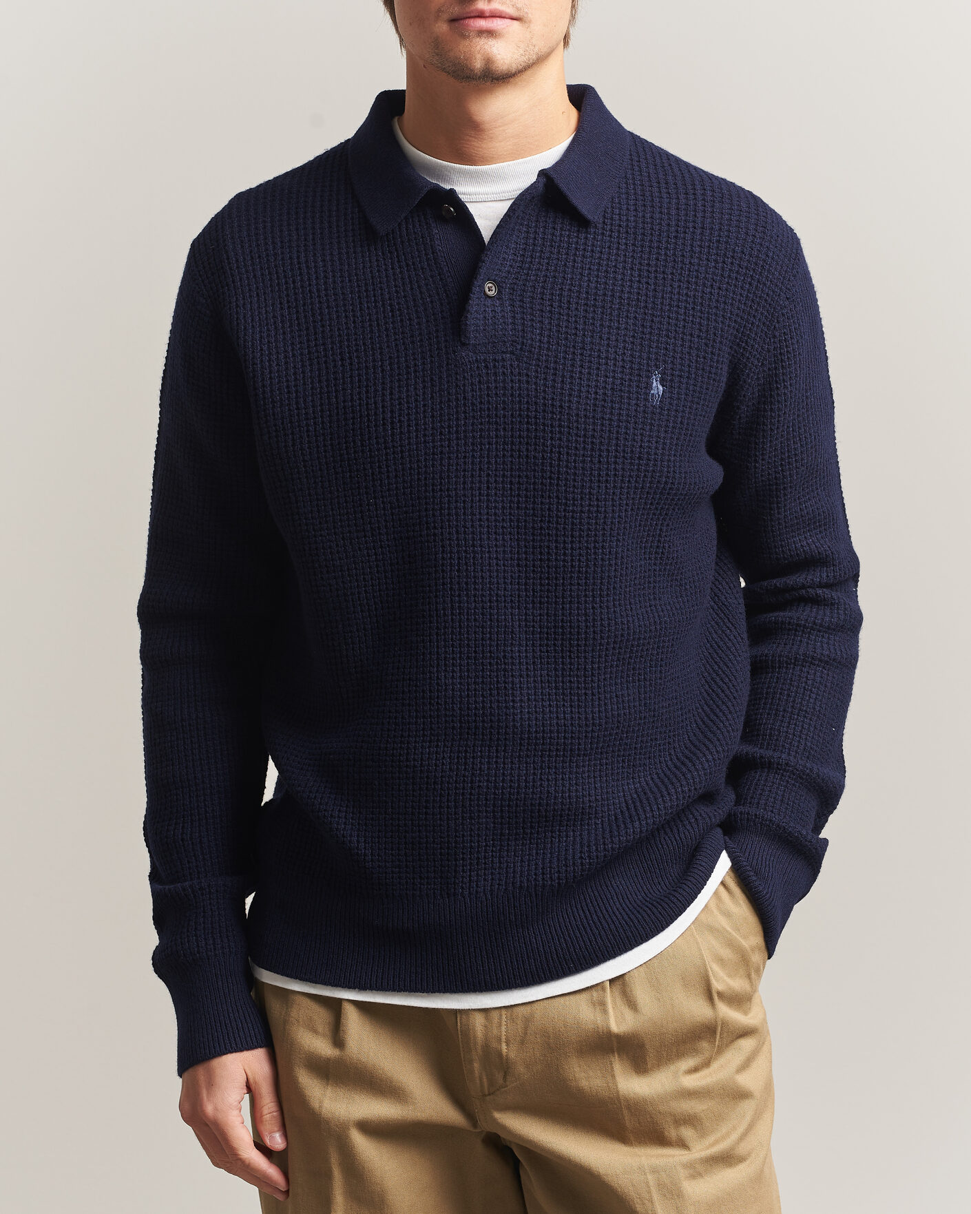 Herre | Gensere | Polo Ralph Lauren | Wool/Cotton Knitted Polo Hunter Navy