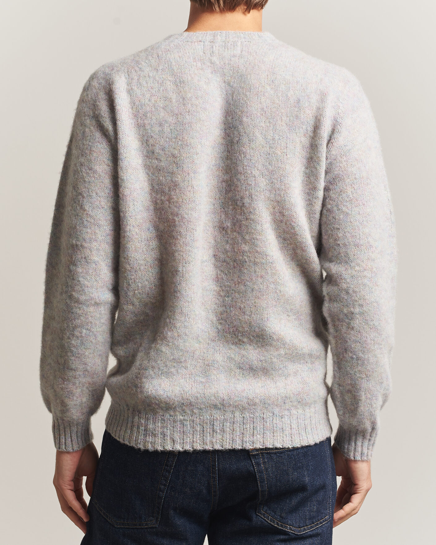 Herre | Gensere | Harley Of Scotland | Brushed Supersoft Lambswool Crewneck Aurora
