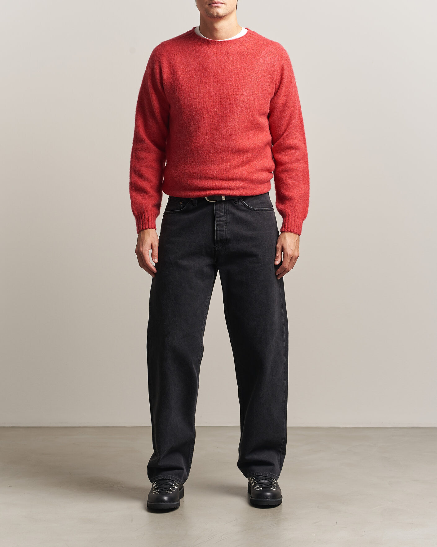 Herre | Gensere | Harley Of Scotland | Brushed Supersoft Lambswool Crewneck Damask