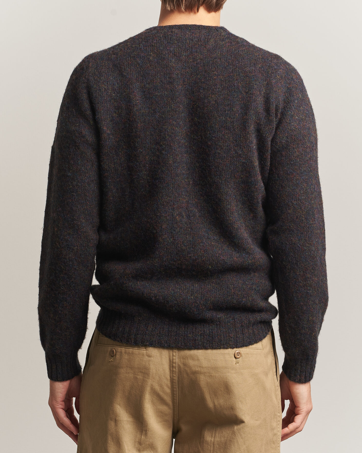 Herre | Gensere | Harley Of Scotland | Brushed Supersoft Lambswool Crewneck Volcano