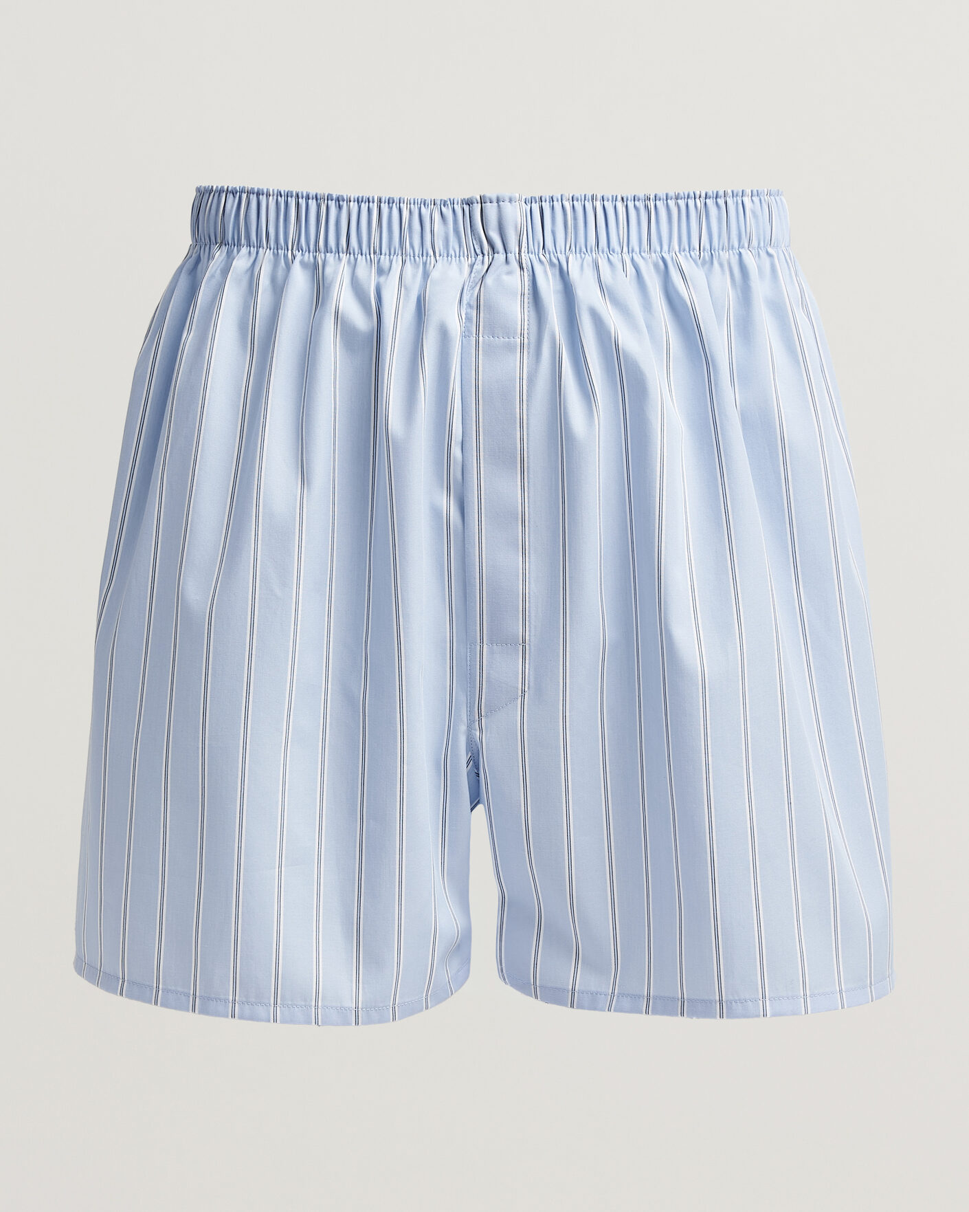 Herre | Undertøy | Sunspel | Classic Woven Cotton Boxer Shorts Blue Wide Stripe