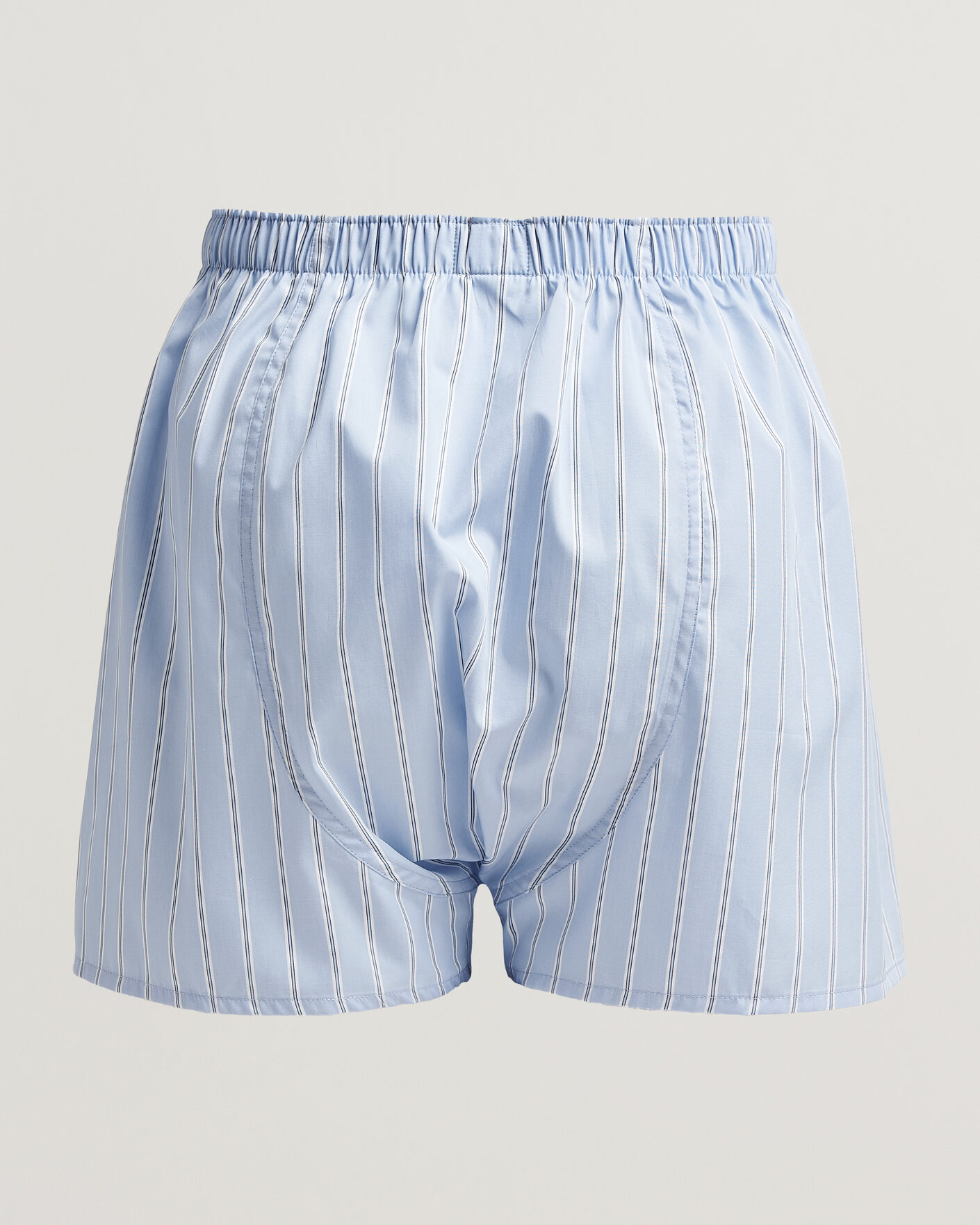 Herre | Undertøy | Sunspel | Classic Woven Cotton Boxer Shorts Blue Wide Stripe