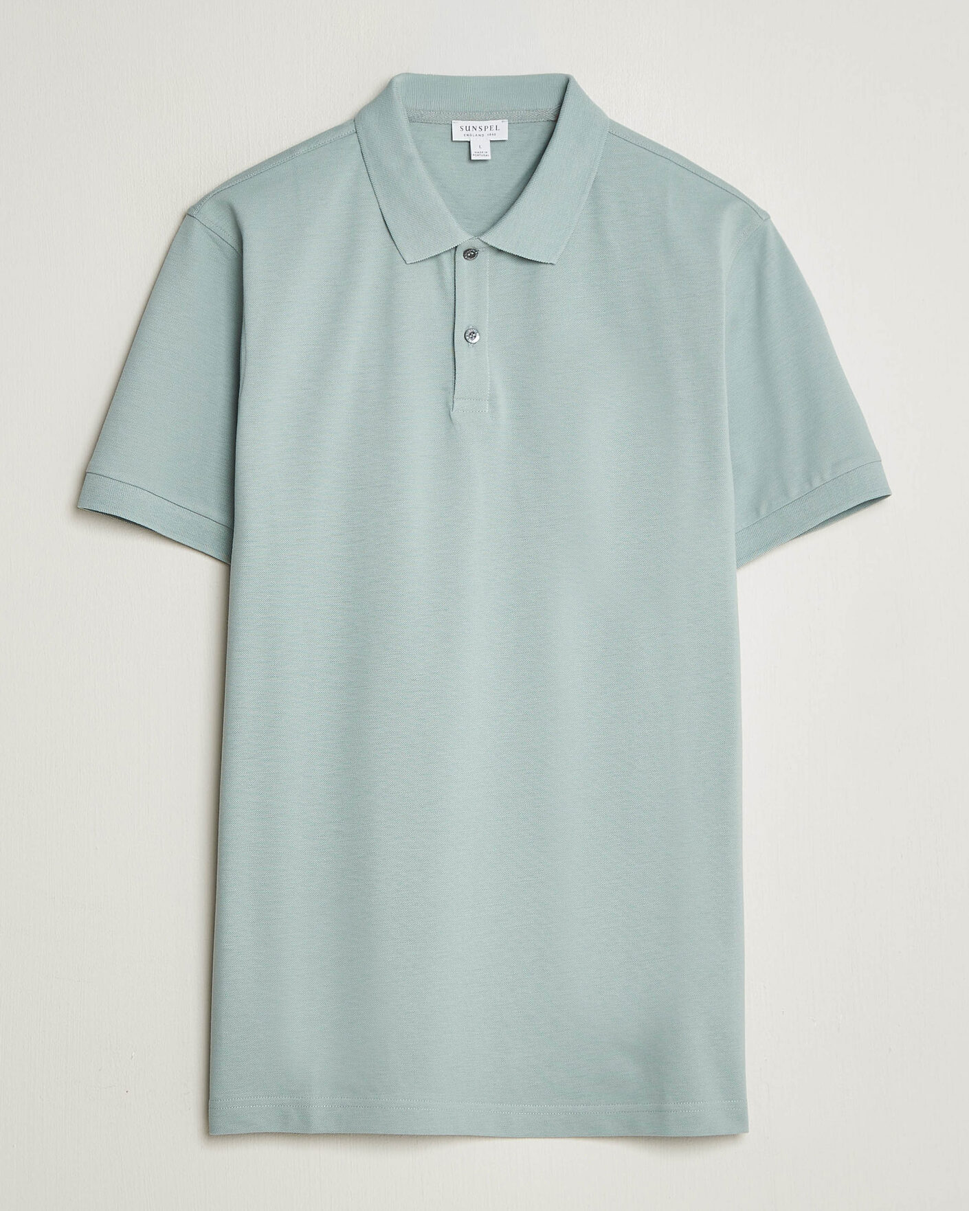 Herre | Pikéer | Sunspel | Short Sleeve Pique Polo Light Green