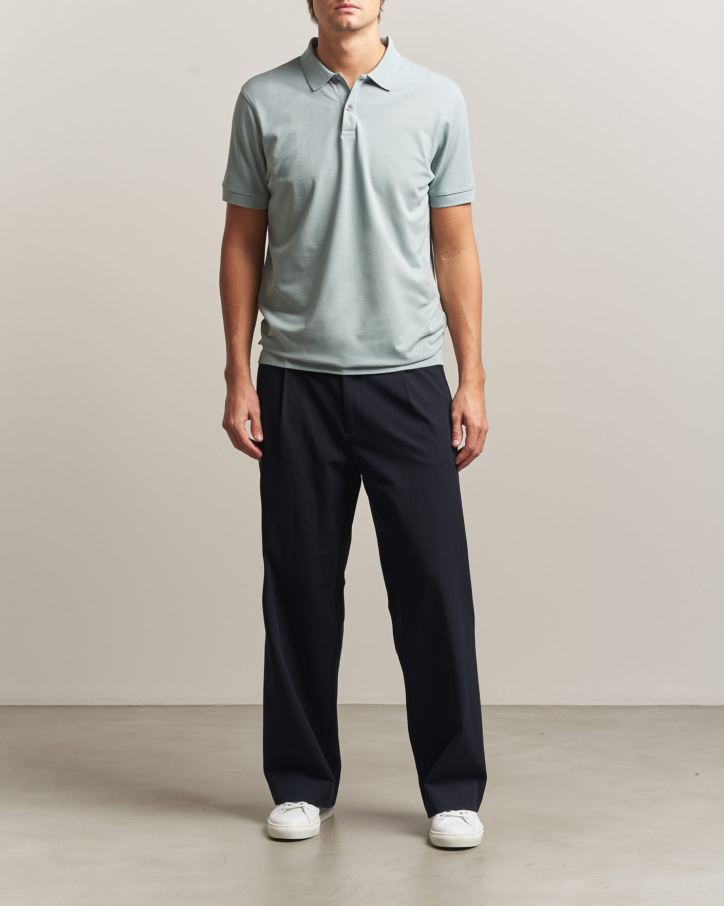 Herre | Pikéer | Sunspel | Short Sleeve Pique Polo Light Green