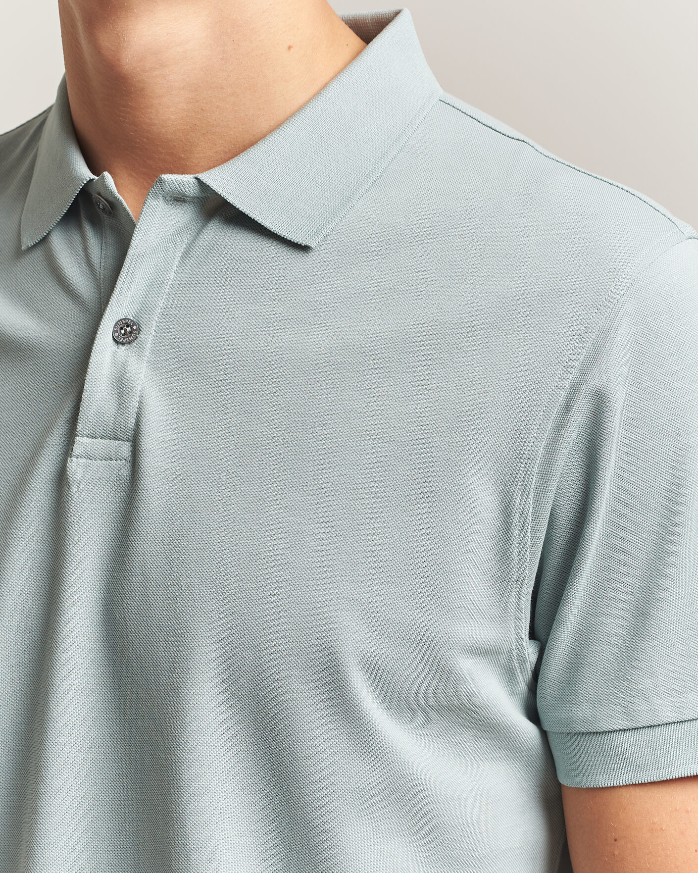 Herre | Pikéer | Sunspel | Short Sleeve Pique Polo Light Green
