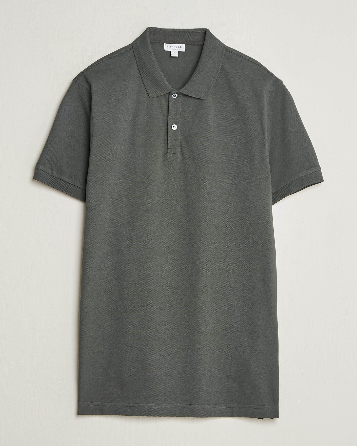 Herre | Pikéer | Sunspel | Short Sleeve Pique Polo Slate Green
