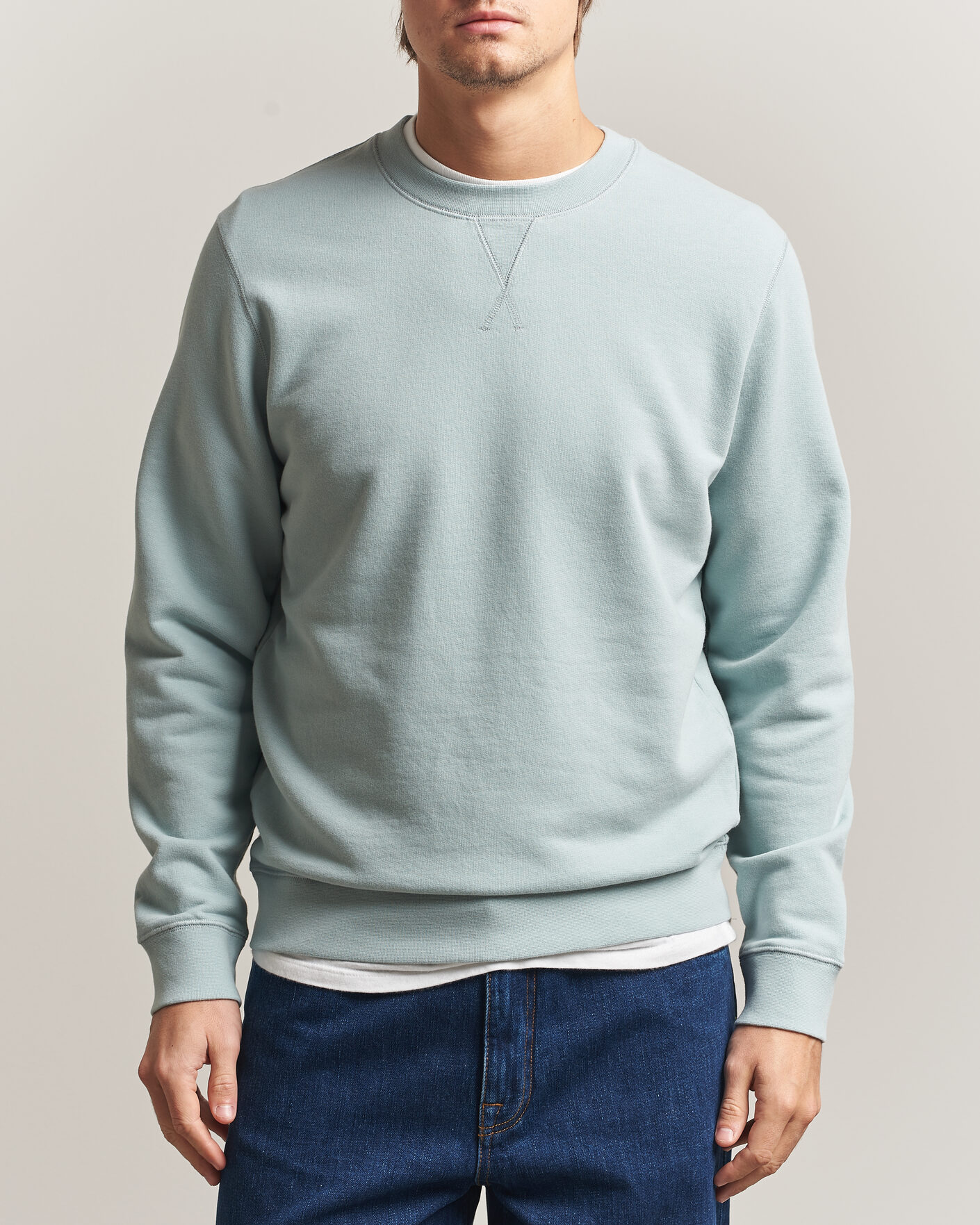 Herre | Gensere | Sunspel | Loopback Sweatshirt Light Green