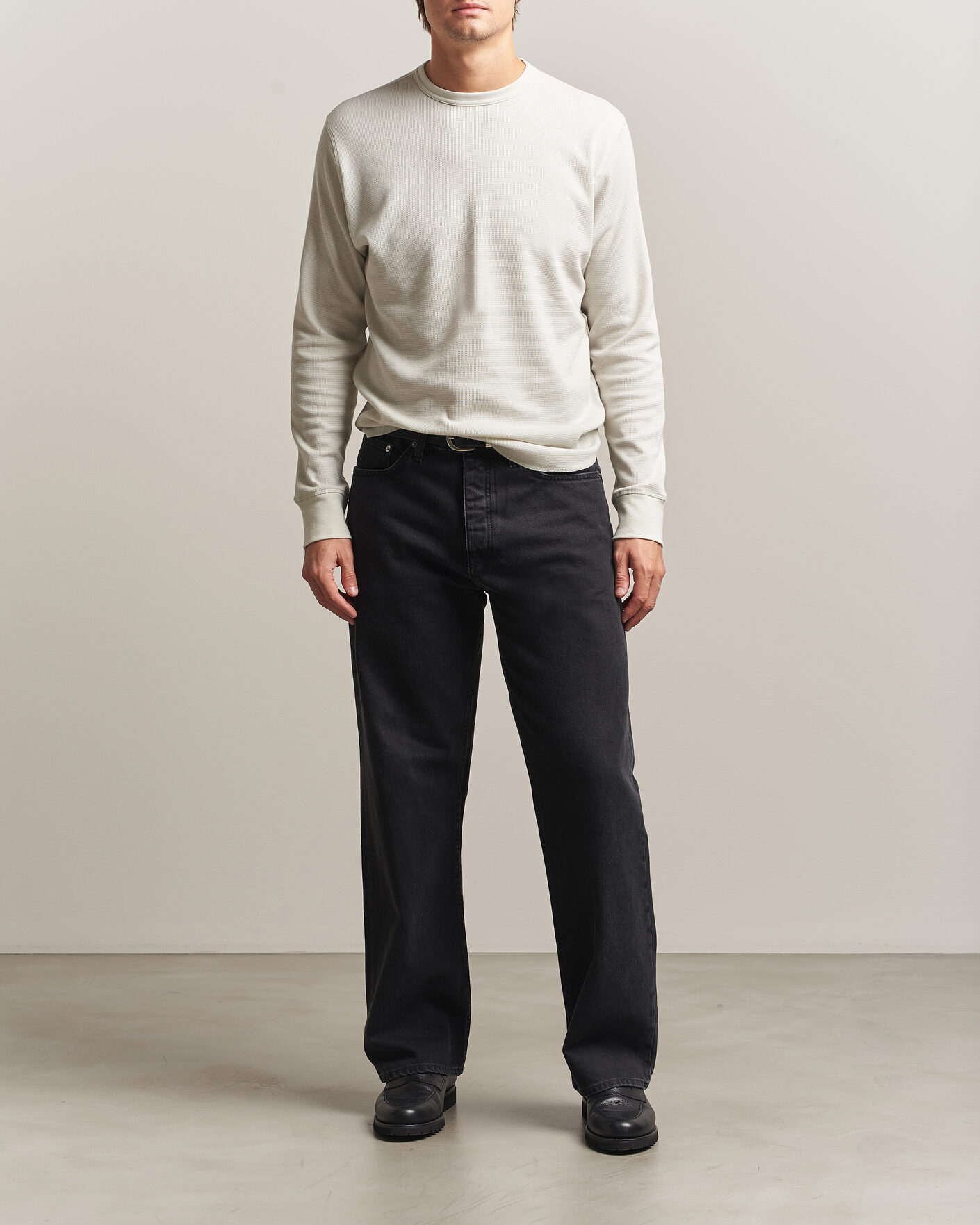 Herre | T-Shirts | Sunflower | Wool Waffle Long Sleeve T-Shirt Kit White