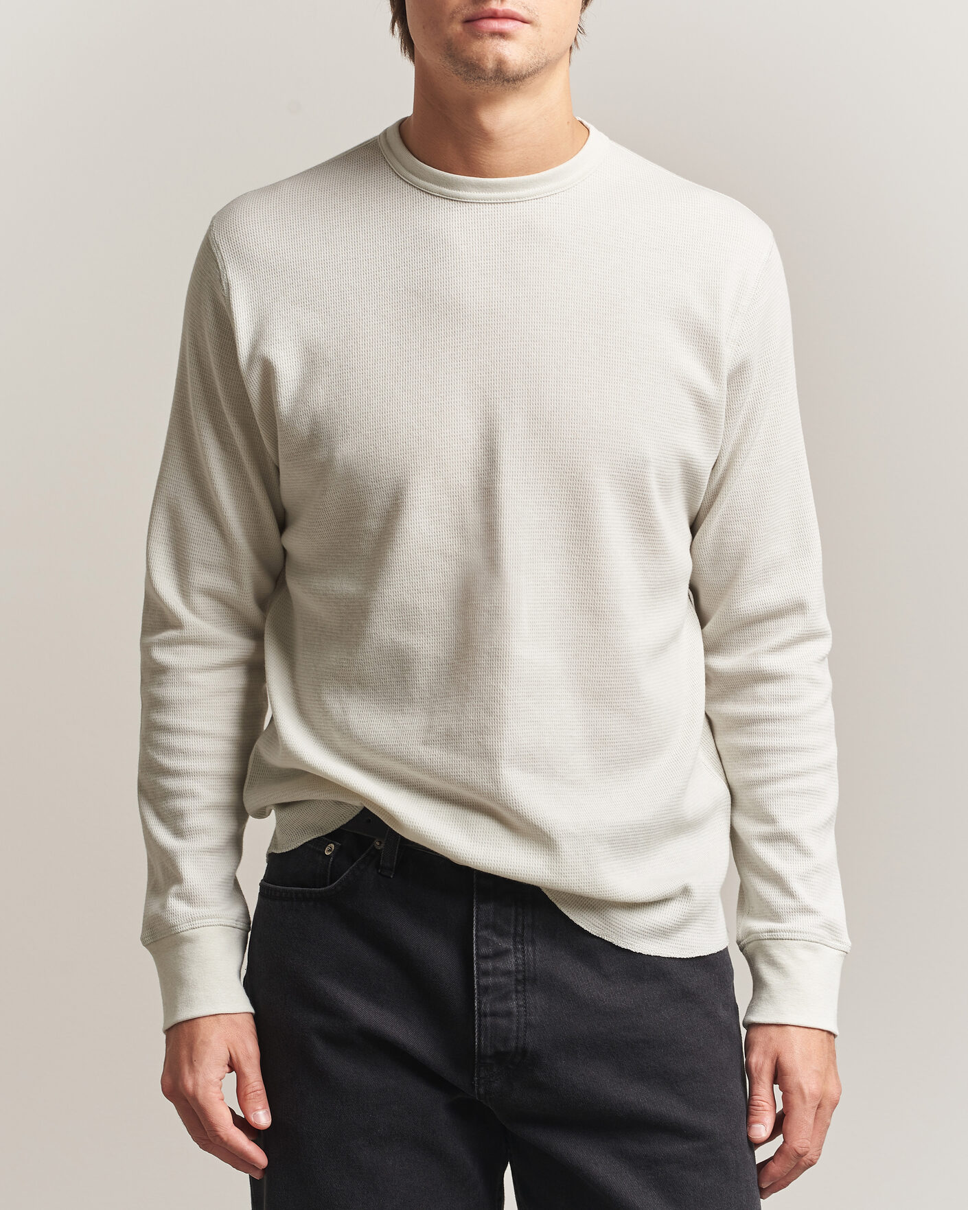 Herre | T-Shirts | Sunflower | Wool Waffle Long Sleeve T-Shirt Kit White