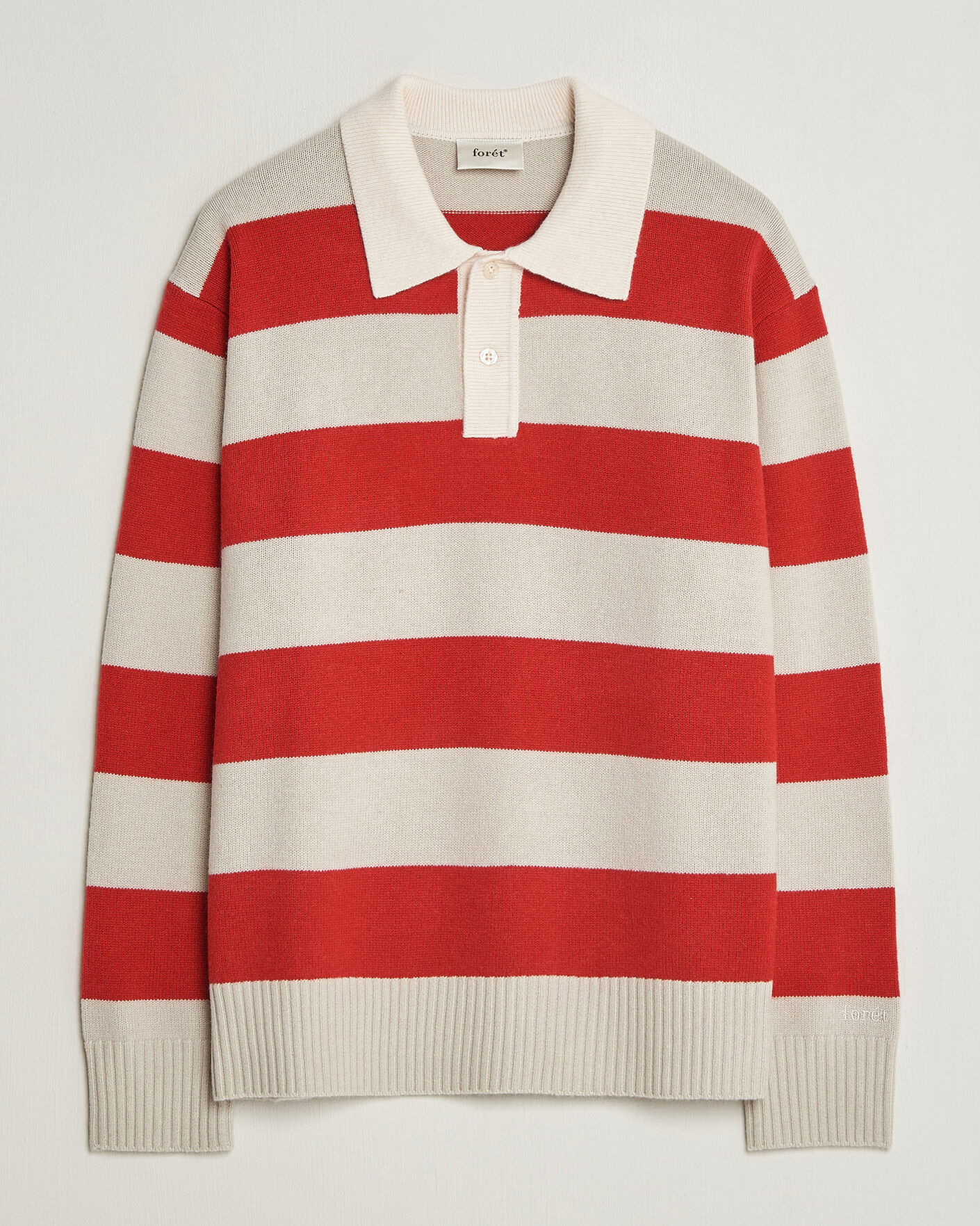 Herre | Gensere | Forét | Frost Stripe Knit Polo Red