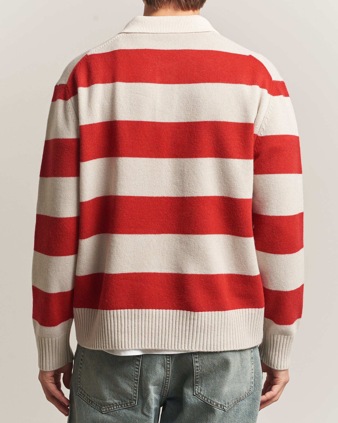 Herre | Gensere | Forét | Frost Stripe Knit Polo Red