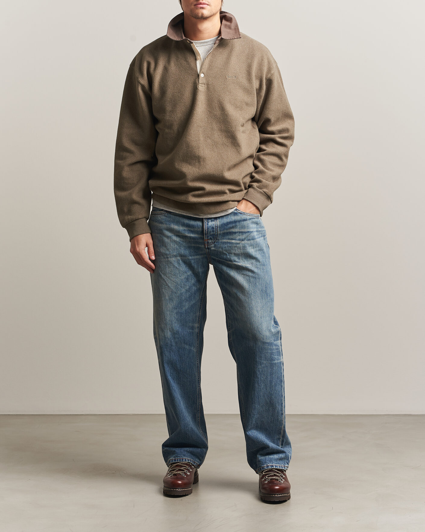 Herre | Gensere | Forét | Herb Brushed Rugby Washed Brown