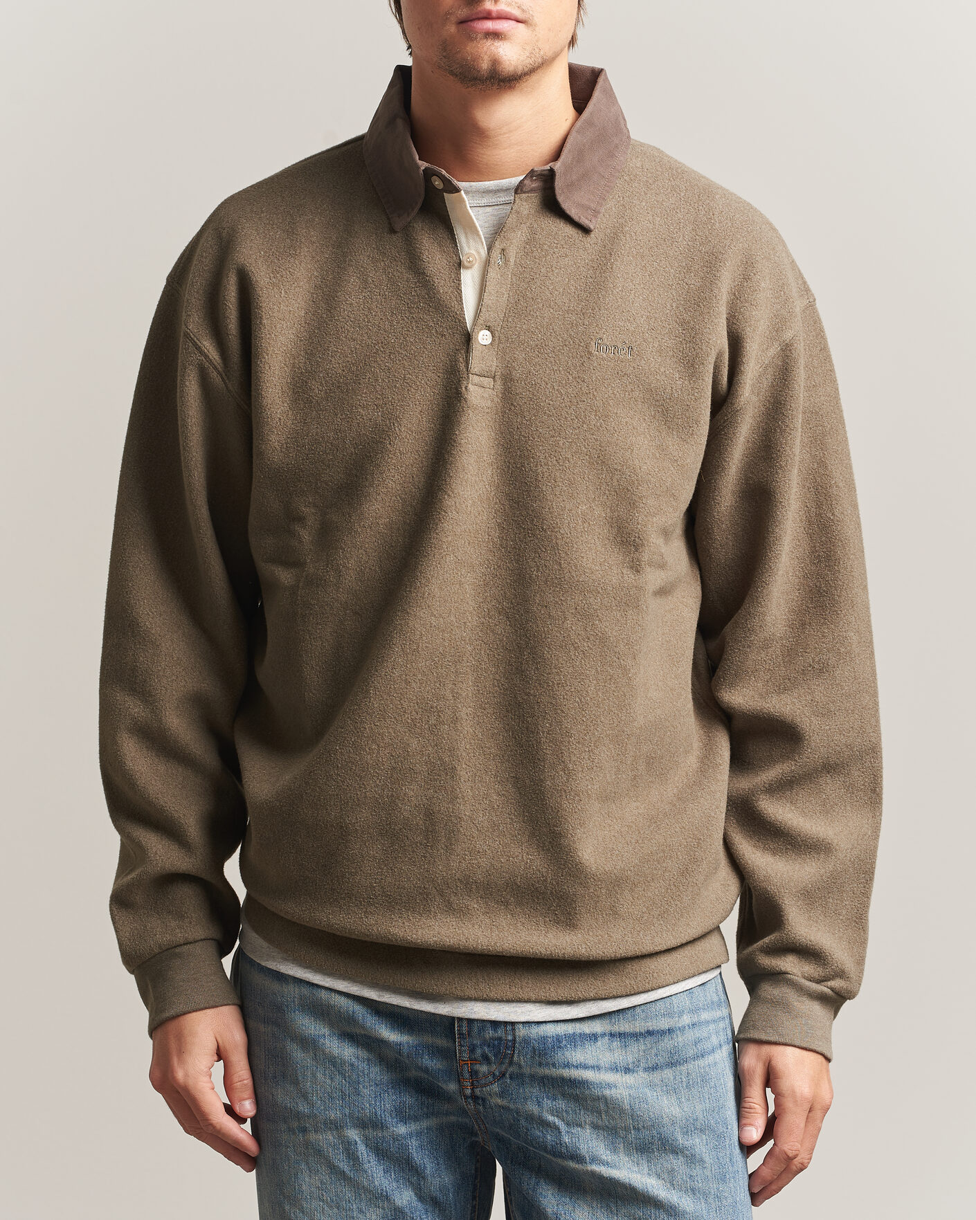 Herre | Gensere | Forét | Herb Brushed Rugby Washed Brown