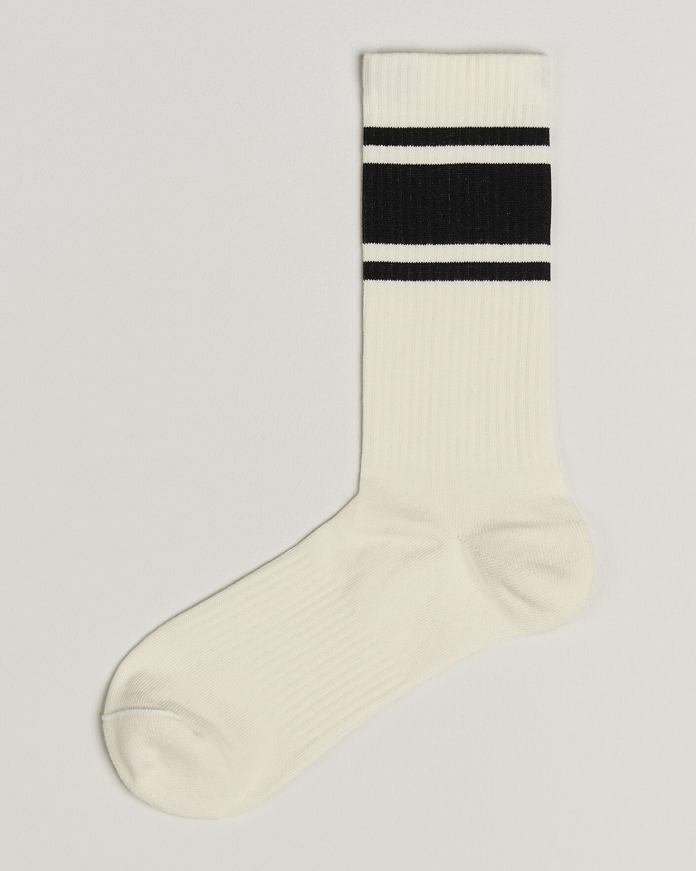 Herre | Undertøy | Sweyd | Triple Stripe Cotton Socks White/Black
