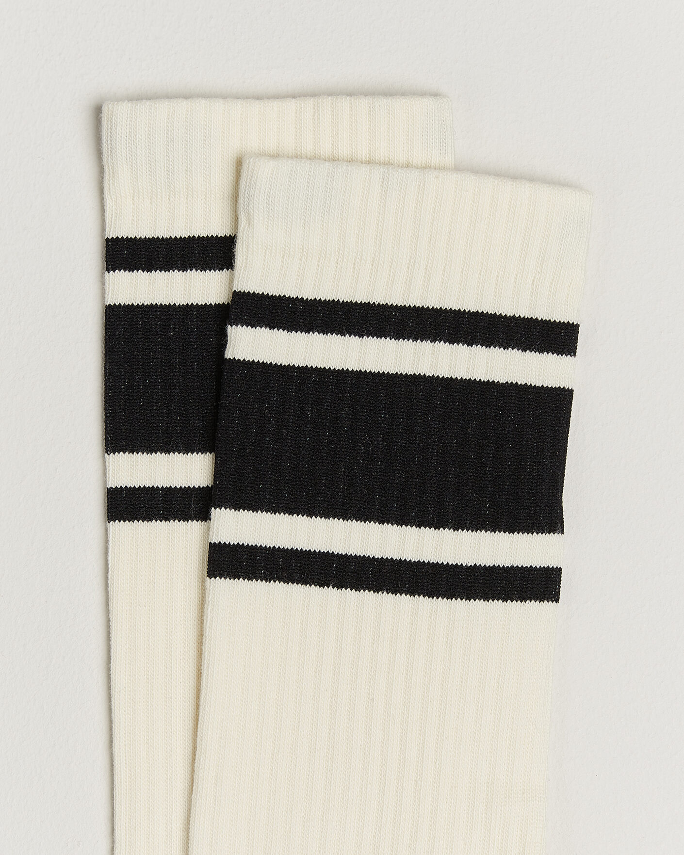 Herre | Undertøy | Sweyd | Triple Stripe Cotton Socks White/Black