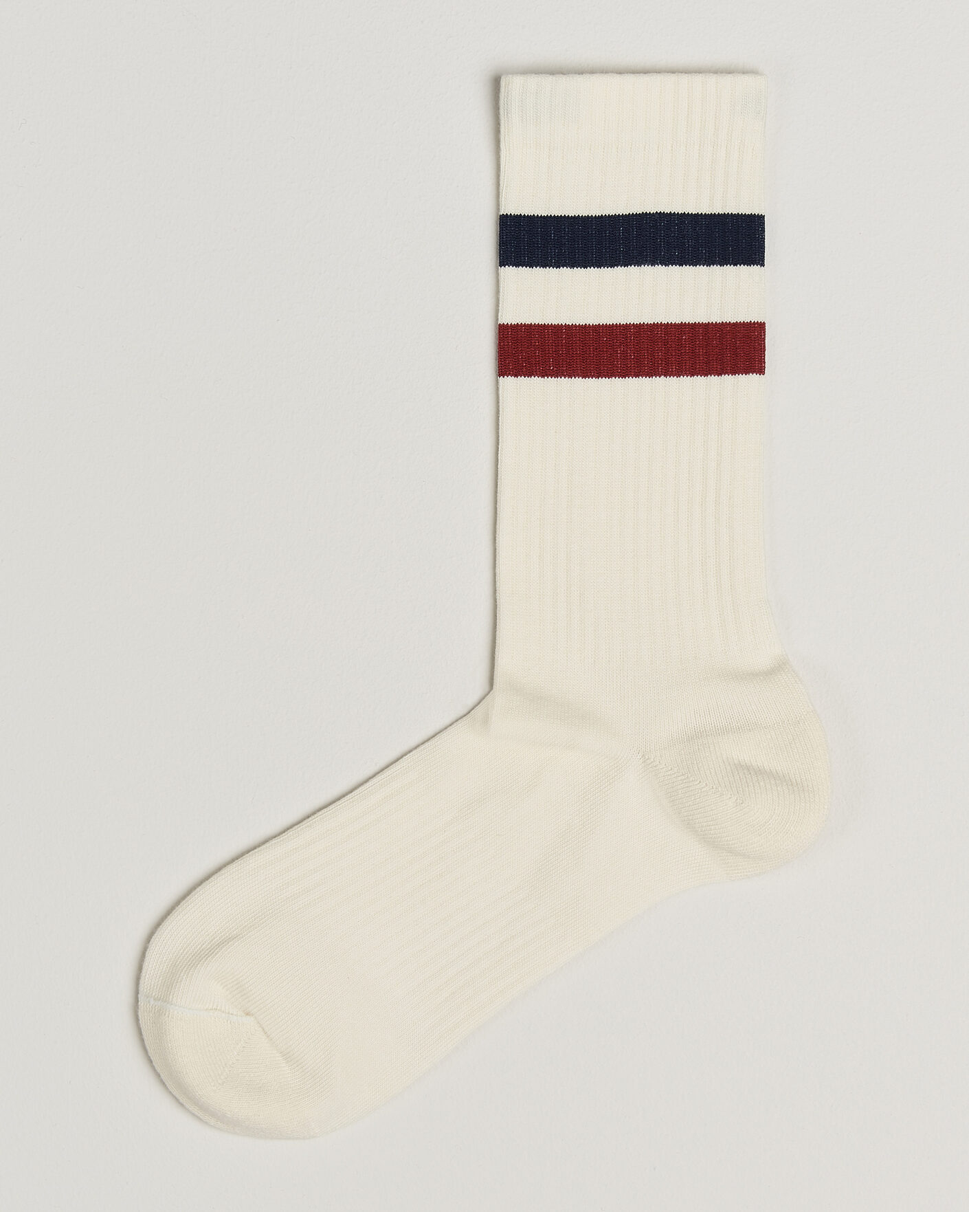 Herre | Undertøy | Sweyd | Two Stripe Cotton Socks Navy/Red/White