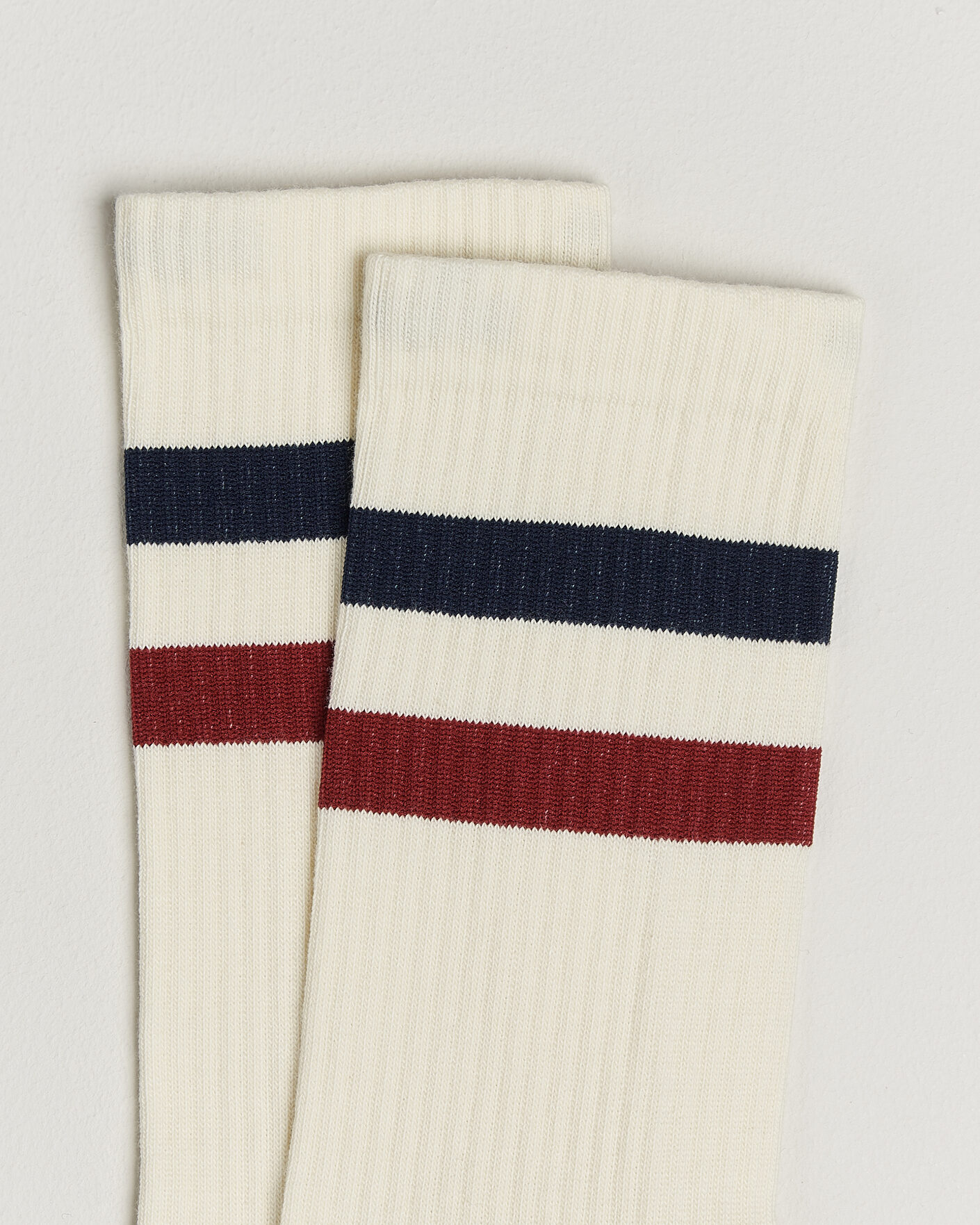 Herre | Undertøy | Sweyd | Two Stripe Cotton Socks Navy/Red/White