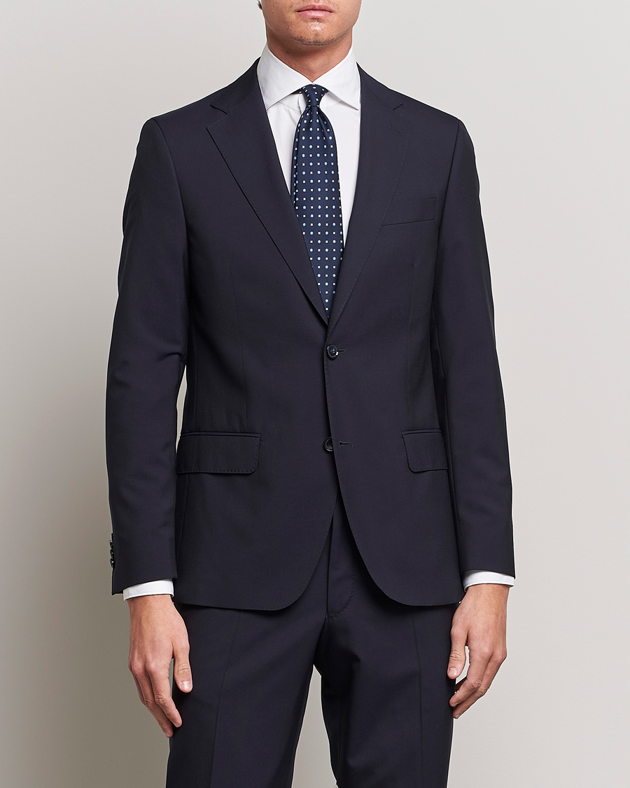 Men | Suits | Oscar Jacobson | Edmund Wool Suit Navy