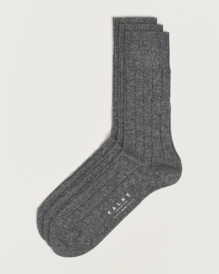 Herre | Undertøy | Falke | 3-Pack Lhasa Cashmere Socks Light Grey