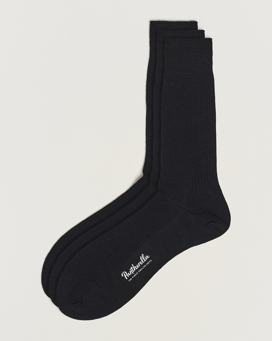 Herre | Undertøy | Pantherella | 3-Pack Naish Merino/Nylon Sock Black