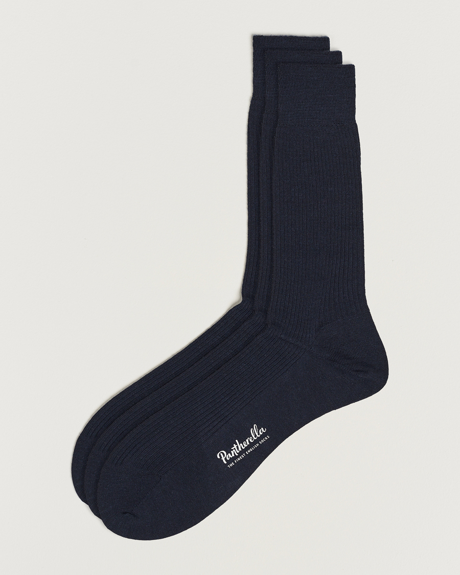 Herre |  | Pantherella | 3-Pack Naish Merino/Nylon Sock Navy