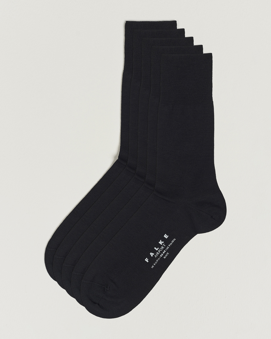 Herre | Undertøy | Falke | 5-Pack Airport Socks Black