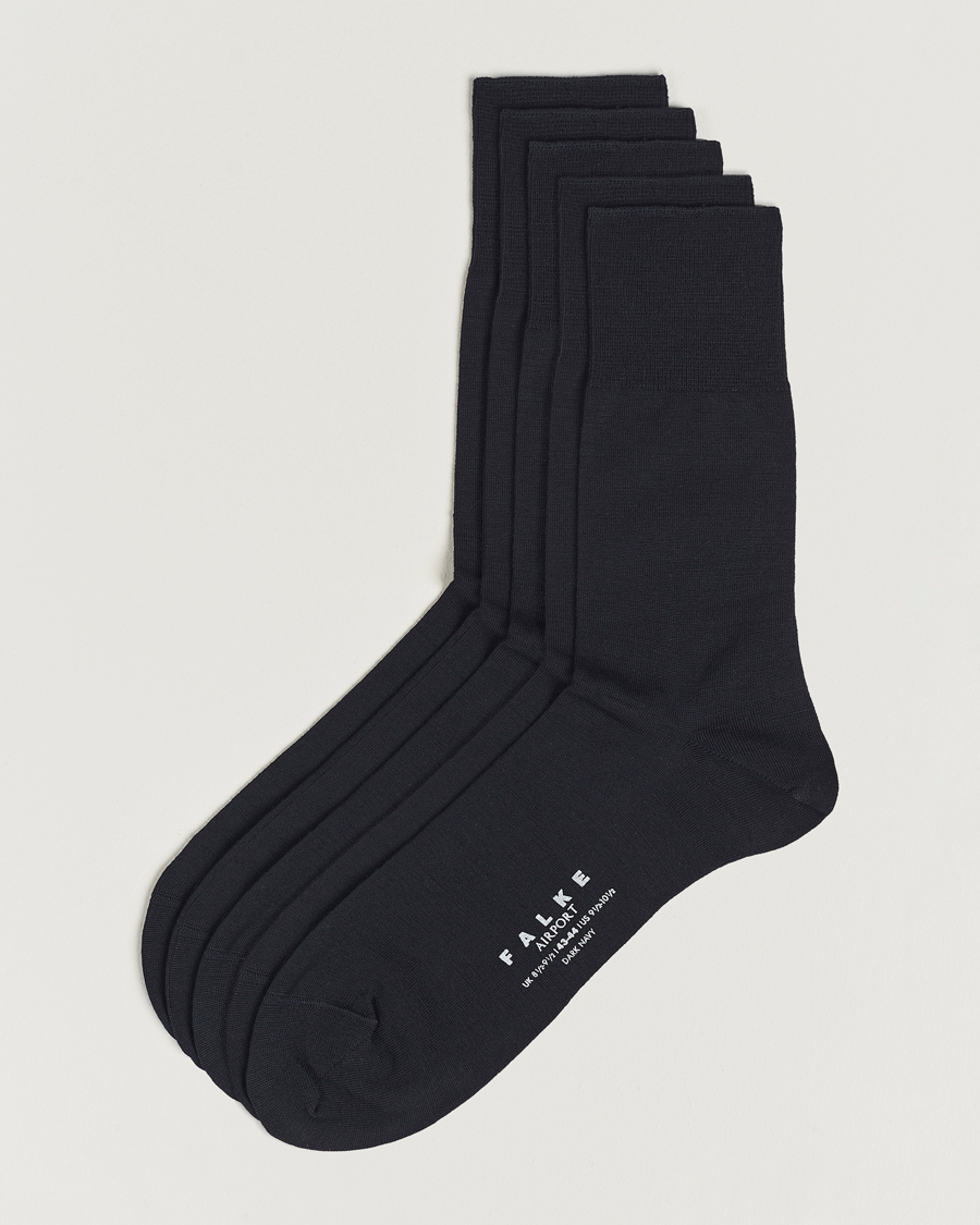 Herre | Undertøy | Falke | 5-Pack Airport Socks Dark Navy
