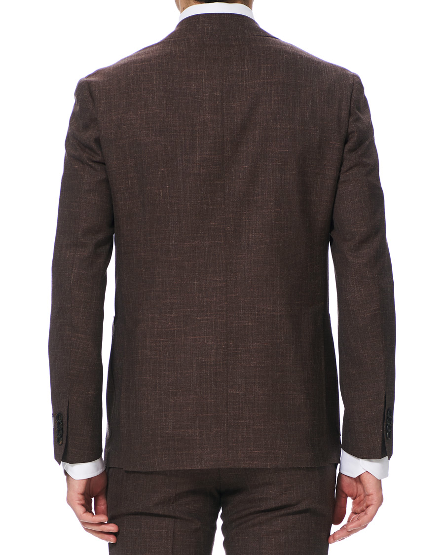 Herre | Dresser | Canali | Wool/Linen Patch Pocket Suit Dark Brown