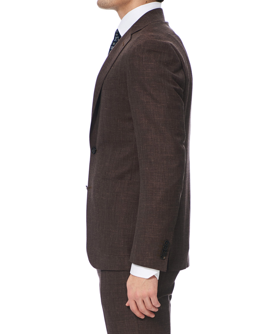 Herre | Dresser | Canali | Wool/Linen Patch Pocket Suit Dark Brown