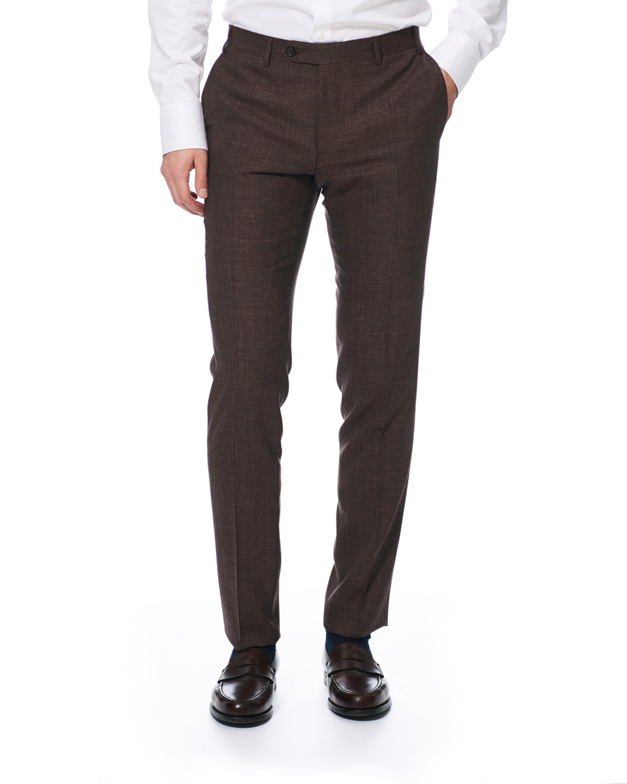 Herre | Dresser | Canali | Wool/Linen Patch Pocket Suit Dark Brown