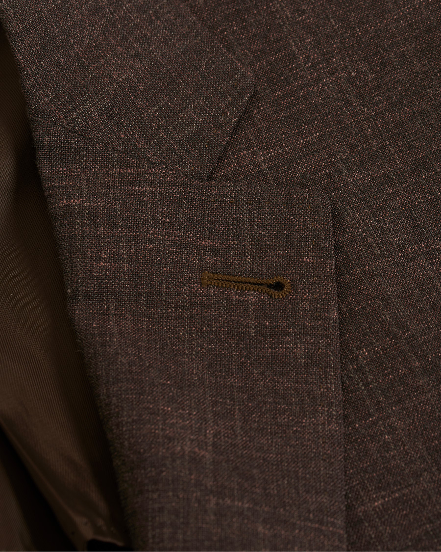 Herre | Dresser | Canali | Wool/Linen Patch Pocket Suit Dark Brown