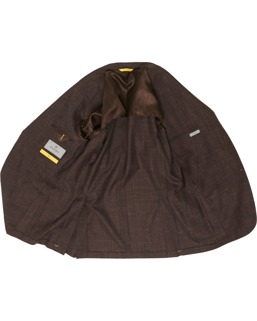 Herre | Dresser | Canali | Wool/Linen Patch Pocket Suit Dark Brown