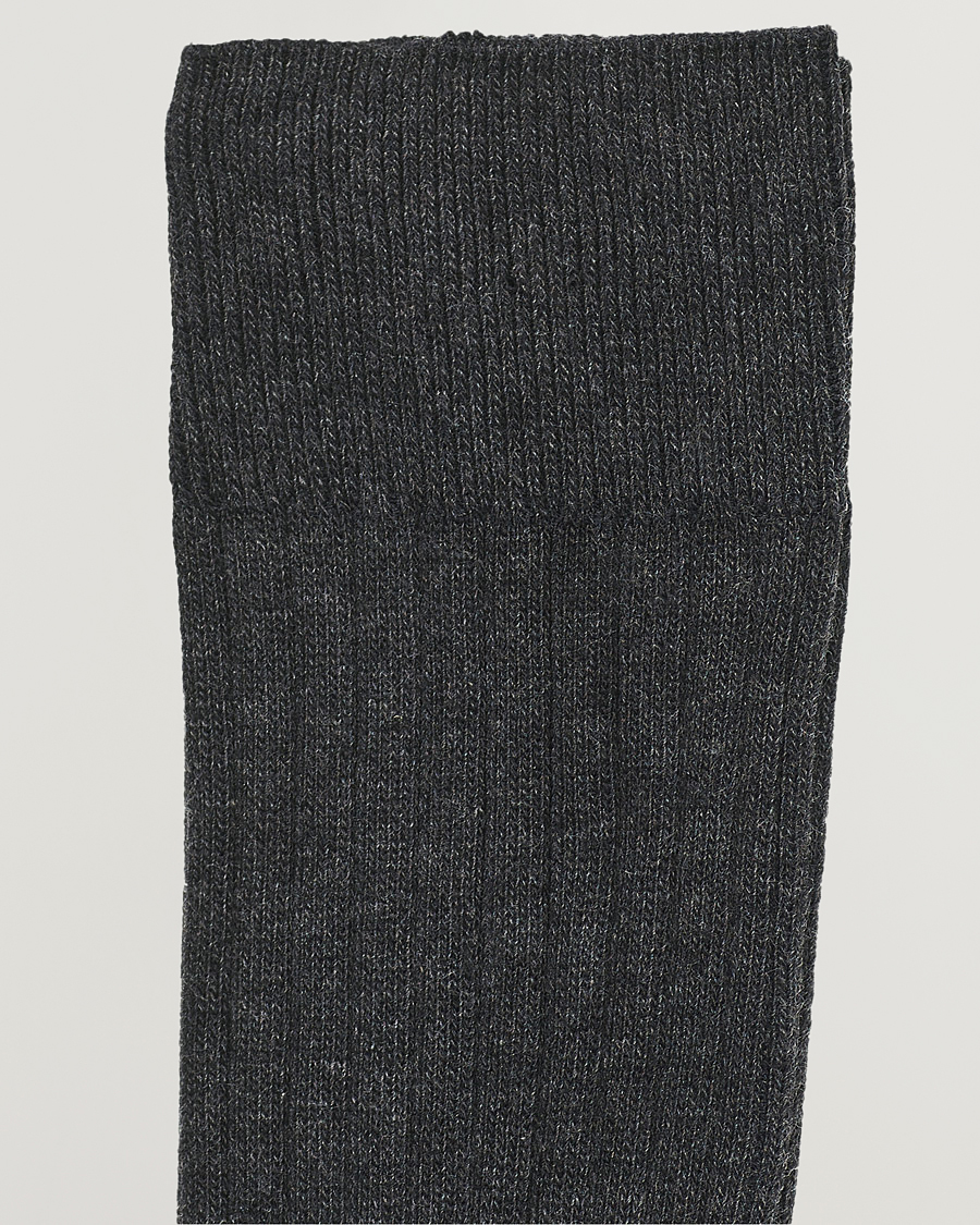 Herre |  | Amanda Christensen | 9-Pack True Cotton Ribbed Socks Antracite Melange
