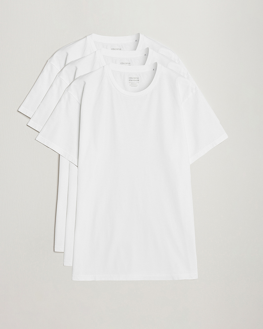 Herre |  | Colorful Standard | 3-Pack Classic Organic T-Shirt Optical White