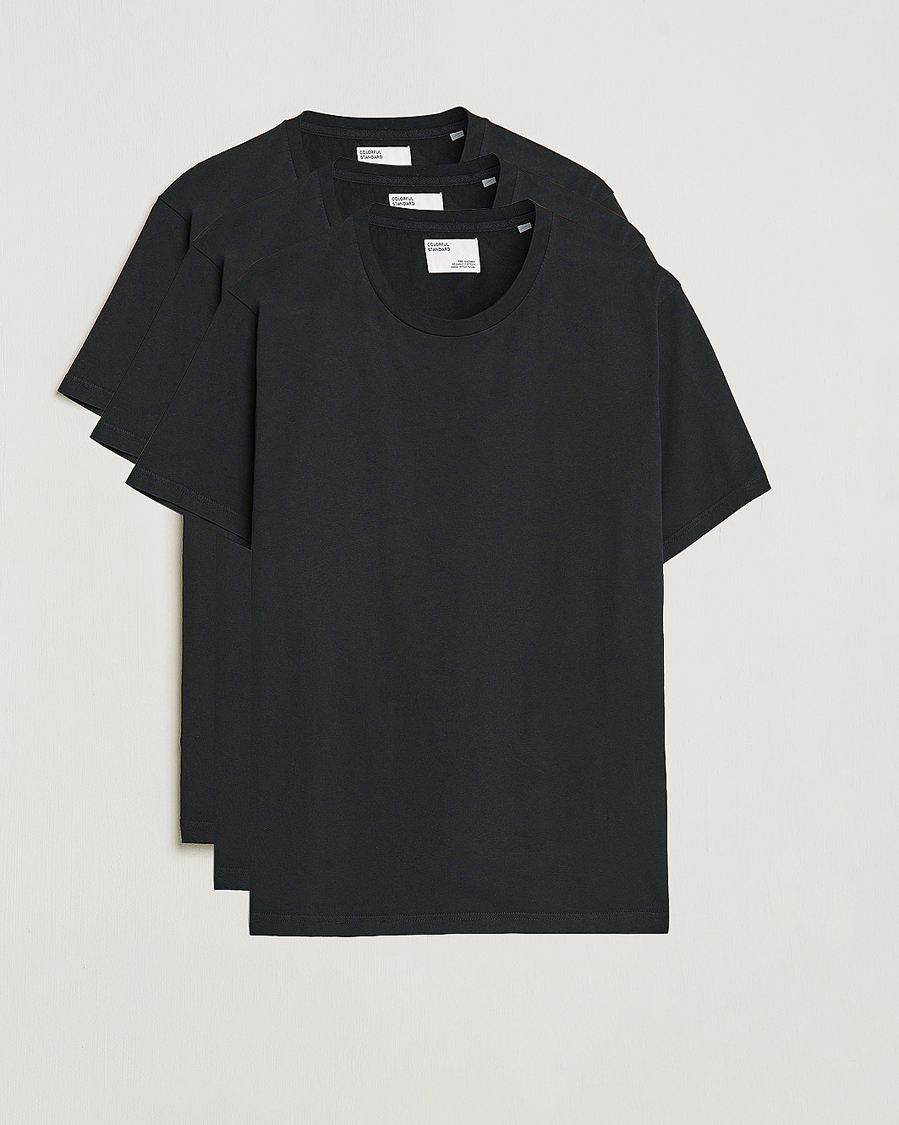 Herre |  | Colorful Standard | 3-Pack Classic Organic T-Shirt Deep Black