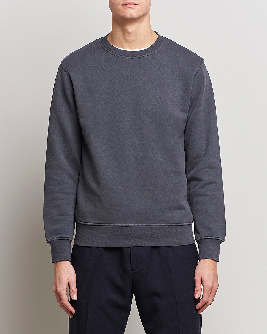 Herr | Grå Sweatshirts | Colorful Standard | 2-Pack Classic Organic Crew Neck Sweat Lava Grey/Optical White