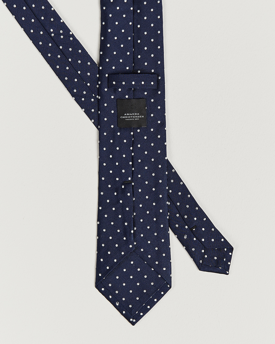 Herre | Slips | Amanda Christensen | Set Tie & Pocket Square Navy/White