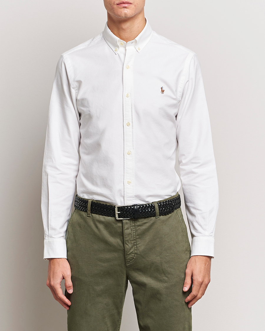 Herre | Skjorter | Polo Ralph Lauren | 2-Pack Slim Fit Shirt Oxford White/Stripes Blue