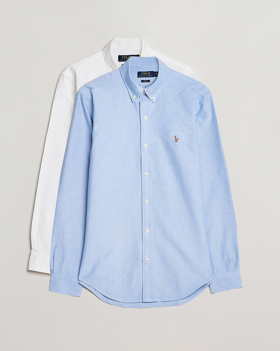 Herre | Skjorter | Polo Ralph Lauren | 2-Pack Slim Fit Shirt Oxford White/Blue