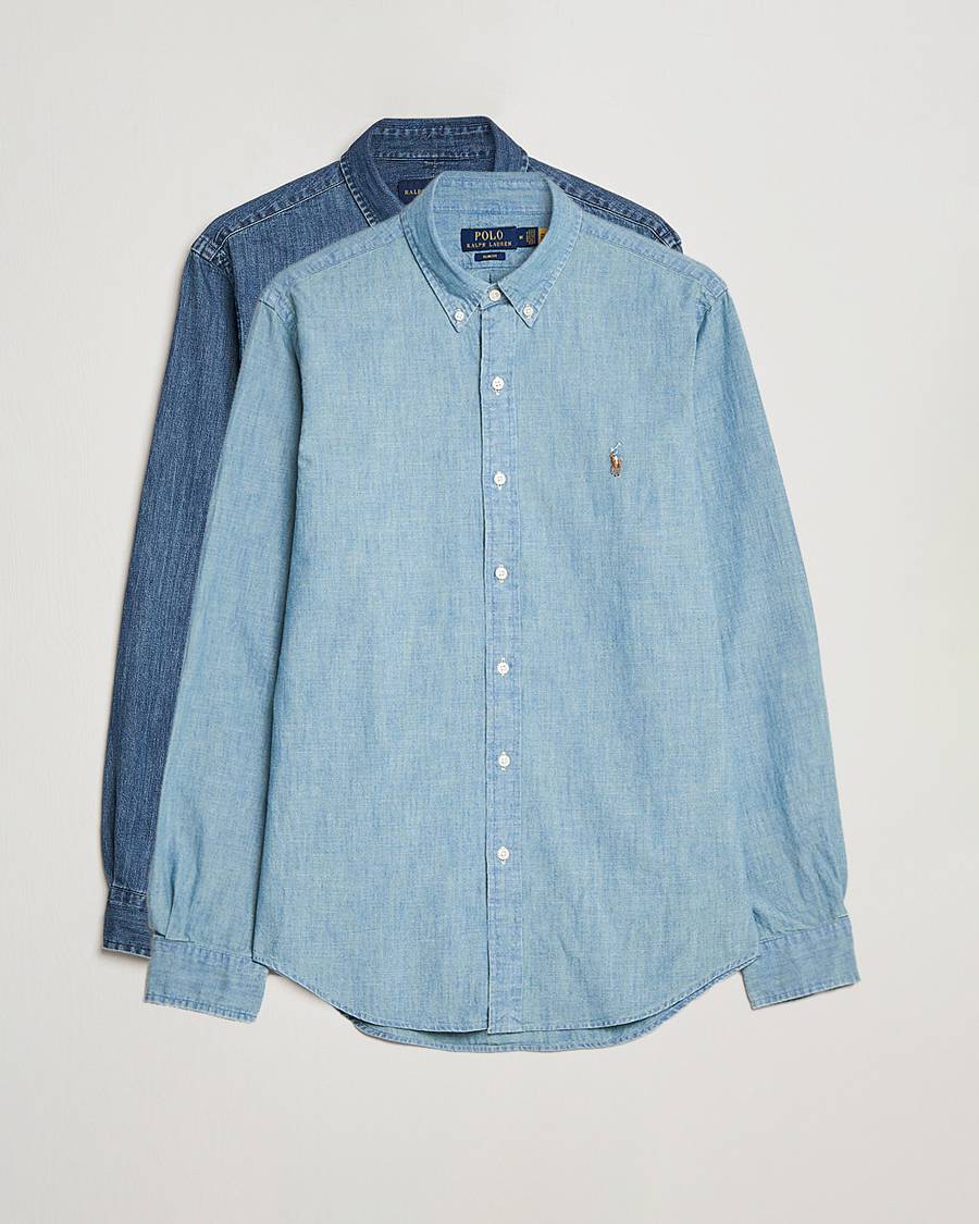 Herre | Jeansskjorter | Polo Ralph Lauren | 2-Pack Slim Fit Denim Shirt Washed/Dark Wash