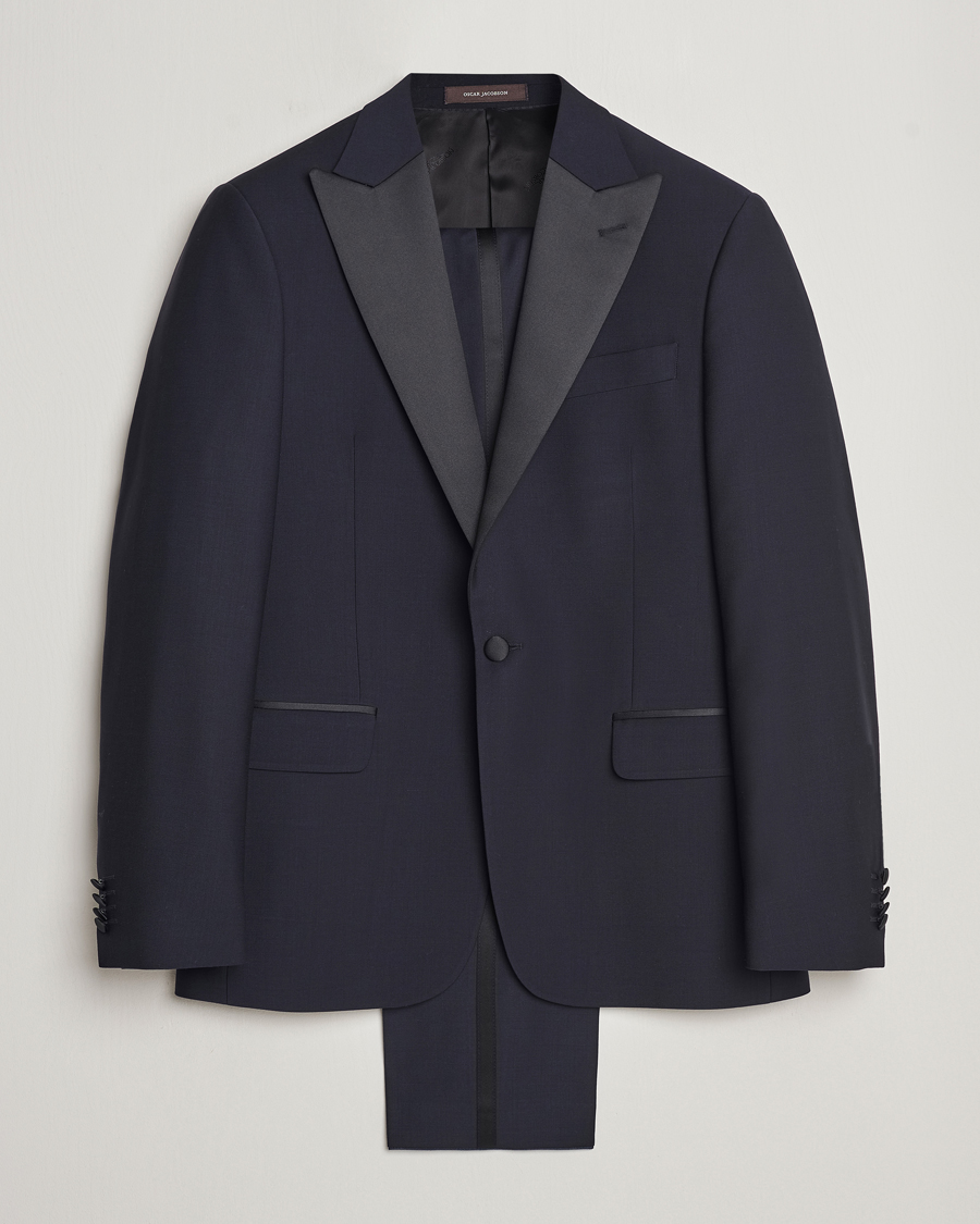 Herre | Dresser | Oscar Jacobson | Frampton Wool Tuxedo Suit Navy