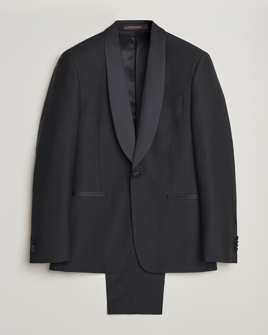 Herre | Dresser | Oscar Jacobson | Figaro/Denz Wool Tuxedo Suit Black