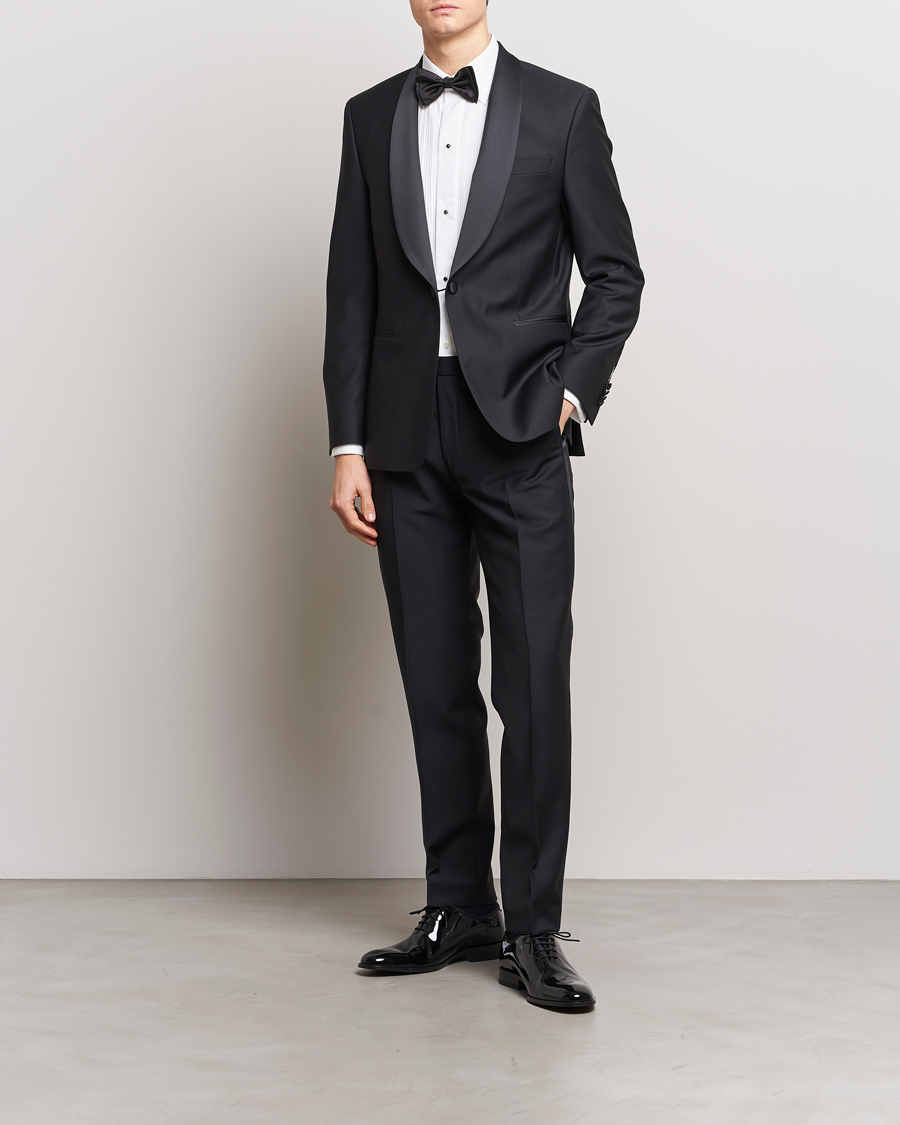 Herre | Dresser | Oscar Jacobson | Figaro/Denz Straight Wool Tuxedo Suit Black