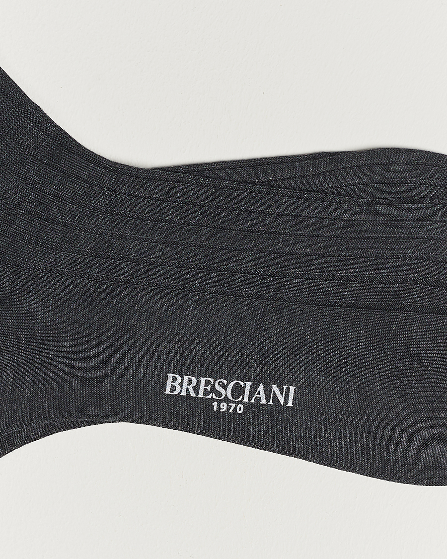 Herre | Undertøy | Bresciani | 3-pack Cotton Ribbed Short Socks Grey Melange