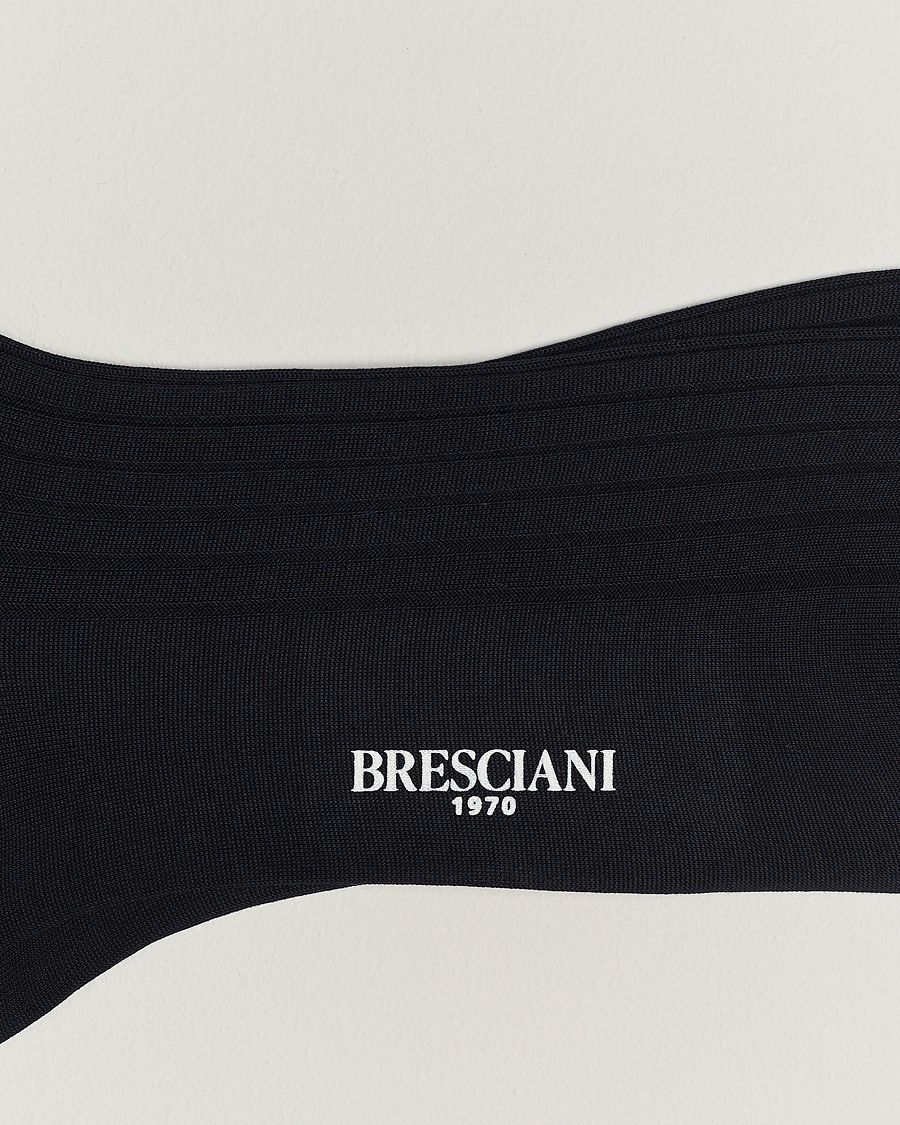 Herre | Undertøy | Bresciani | 3-pack Cotton Ribbed Short Socks Navy
