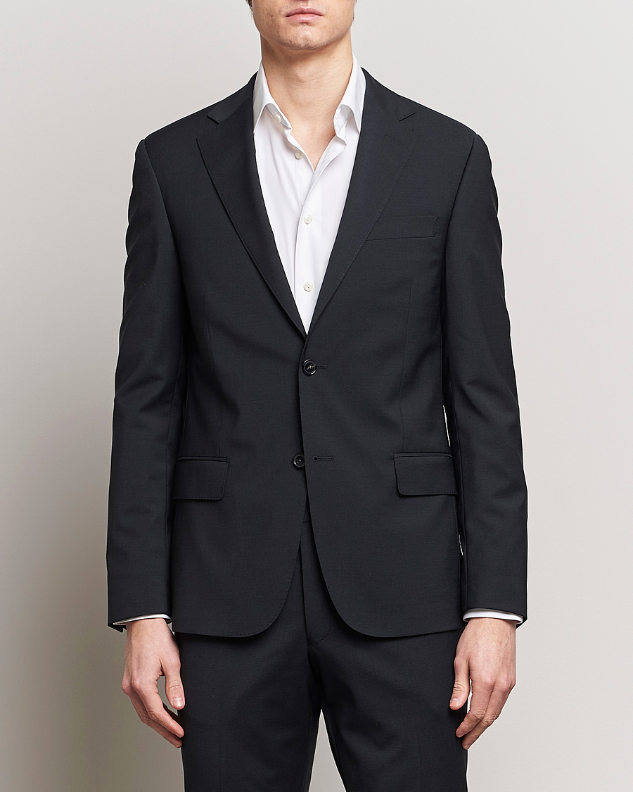 Herre | Klær | Oscar Jacobson | Edmund Wool Stretch Suit Black